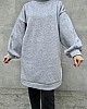 Üç İplik İçi Şardonlu Boğazlı Sweatshirt - Gri