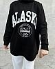 Alaska Baskılı Sweatshirt - Siyah Alaska Baskılı Sweatshirt - Siyah