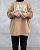 Alaska Baskılı Sweatshirt - Sütlü Kahve Alaska Baskılı Sweatshirt - Sütlü Kahve