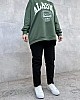 Alaska Baskılı Sweatshirt - Yeşil