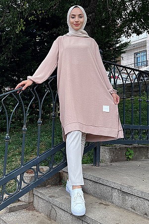 Armalı Ayrobin Kumaş Tunik - Krem