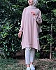 Armalı Ayrobin Kumaş Tunik - Krem