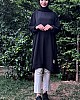 Armalı Ayrobin Kumaş Tunik - Siyah