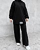 Balance Yazılı Sport Tesettür İkili Takım - Siyah