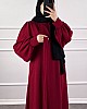 Balon Kol Ayrobin Elbise - Bordo