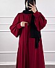 Balon Kol Ayrobin Elbise - Bordo
