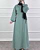 Balon Kol Ayrobin Elbise - Mint