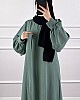 Balon Kol Ayrobin Elbise - Mint
