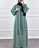 Balon Kol Ayrobin Elbise - Mint