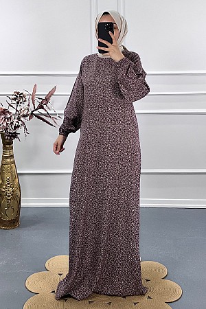 Belden Oturtmalı Elbise - Gül Kurusu