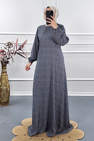 Belden Oturtmalı Elbise - Mavi