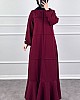 Burgu Kumaş Elbise - Bordo