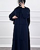 Burgu Kumaş Elbise - Lacivert