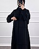 Burgu Kumaş Elbise - Siyah