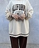 California Baskılı Sweatshirt - Krem