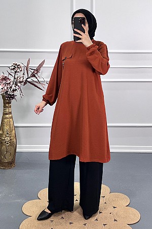 Cep Detaylı Tunik - Turuncu Cep Detaylı Tunik - Turuncu