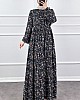 Çiçek Desen Elbise - Lacivert