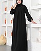 Çımalı Ferace Elbise - Siyah