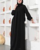 Çımalı Ferace Elbise - Siyah