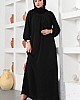Çımalı Ferace Elbise - Siyah