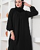 Çımalı Ferace Elbise - Siyah