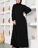 Çımalı Roba Detaylı Ferace Elbise - Siyah Çımalı Roba Detaylı Ferace Elbise - Siyah