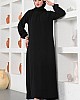 Çımalı Roba Detaylı Ferace Elbise - Siyah Çımalı Roba Detaylı Ferace Elbise - Siyah