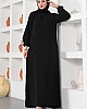 Çımalı Roba Detaylı Ferace Elbise - Siyah Çımalı Roba Detaylı Ferace Elbise - Siyah
