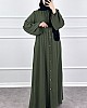 Düğmeli Ferace Elbise - Haki
