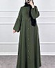 Düğmeli Ferace Elbise - Haki