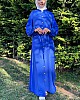 Düğmeli Ferace Elbise - Mavi