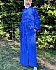 Düğmeli Ferace Elbise - Mavi