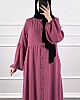 Düğmeli Ferace Elbise - Pembe Düğmeli Ferace Elbise - Pembe