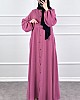 Düğmeli Ferace Elbise - Pembe Düğmeli Ferace Elbise - Pembe
