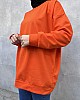 Düz Renk Basic Salaş Sweatshirt - Turuncu