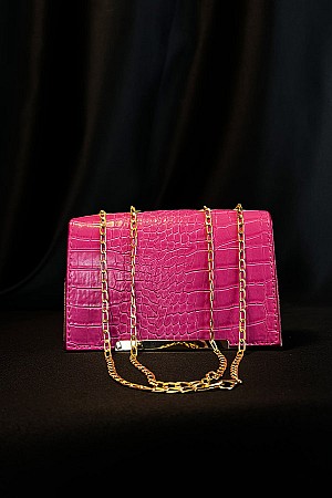 Elegant Deri Çanta - Pembe