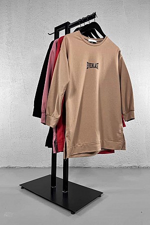 Everlast Baskılı Sweatshirt - Kahverengi