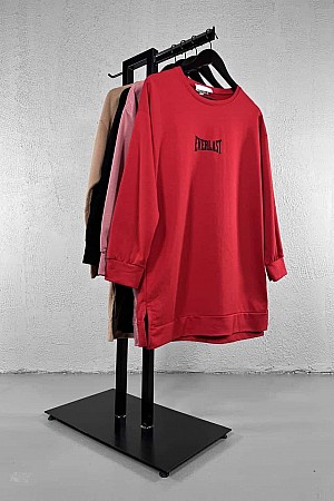 Everlast Baskılı Sweatshirt - Kırmızı
