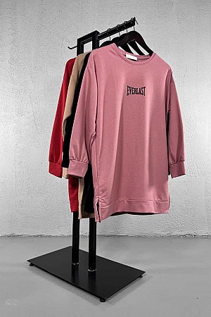 Everlast Baskılı Sweatshirt - Pudra
