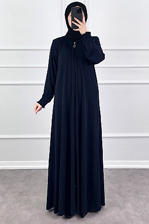 Fermuarlı Gipeli Ferace - Lacivert