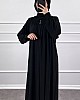 Fermuarlı Gipeli Ferace - Siyah