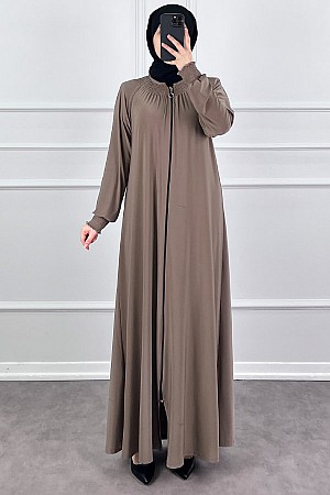 Fermuarlı Gipeli Ferace - Vizon