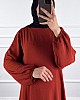 Fırfırlı Ayrobin Elbise - Kiremit