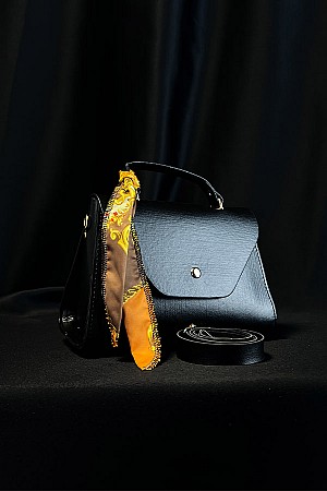 Fular Detaylı Çanta - Siyah Fular Detaylı Çanta - Siyah