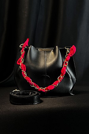 Fularlı Çanta - Siyah Fularlı Çanta - Siyah