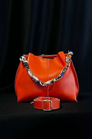 Fularlı Çanta - Turuncu