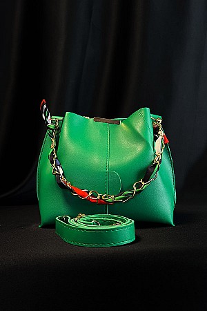 Fularlı Çanta - Yeşil Fularlı Çanta - Yeşil