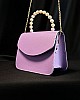 İnci Saplı Çanta - Lila