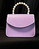 İnci Saplı Çanta - Lila