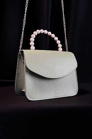 İnci Saplı Çanta - Su Yeşili İnci Saplı Çanta - Su Yeşili